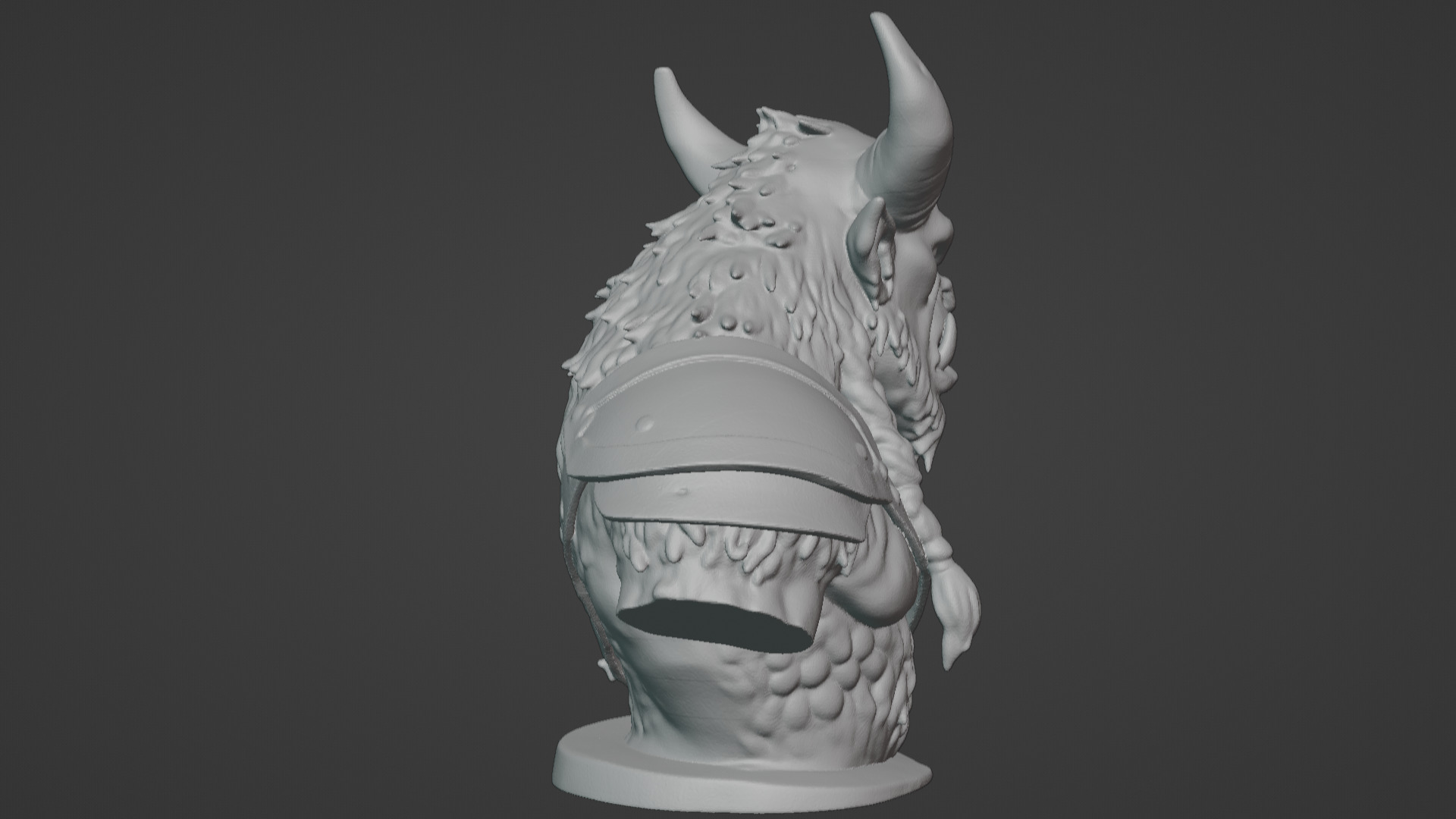 Feral Beastman Warlord Bust  3D print model_29