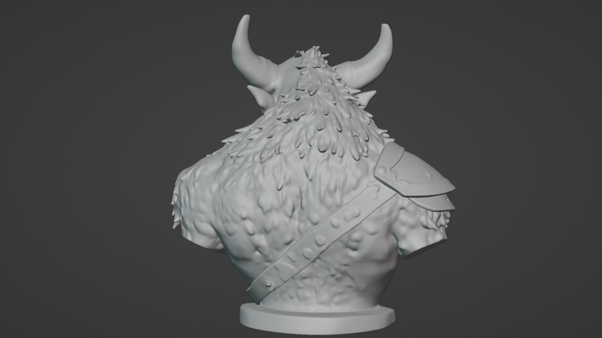 Feral Beastman Warlord Bust  3D print model_48