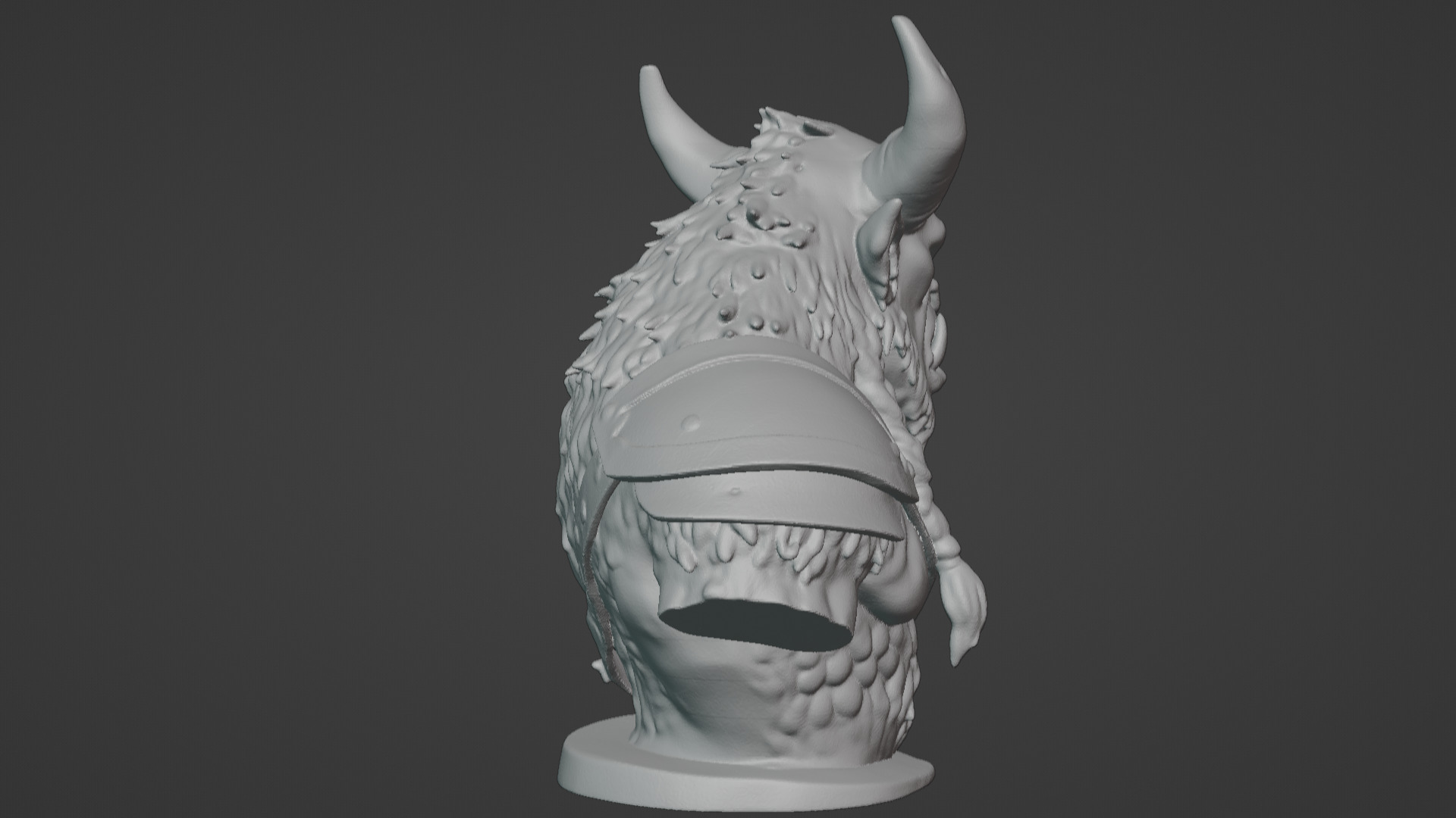 Feral Beastman Warlord Bust  3D print model_34