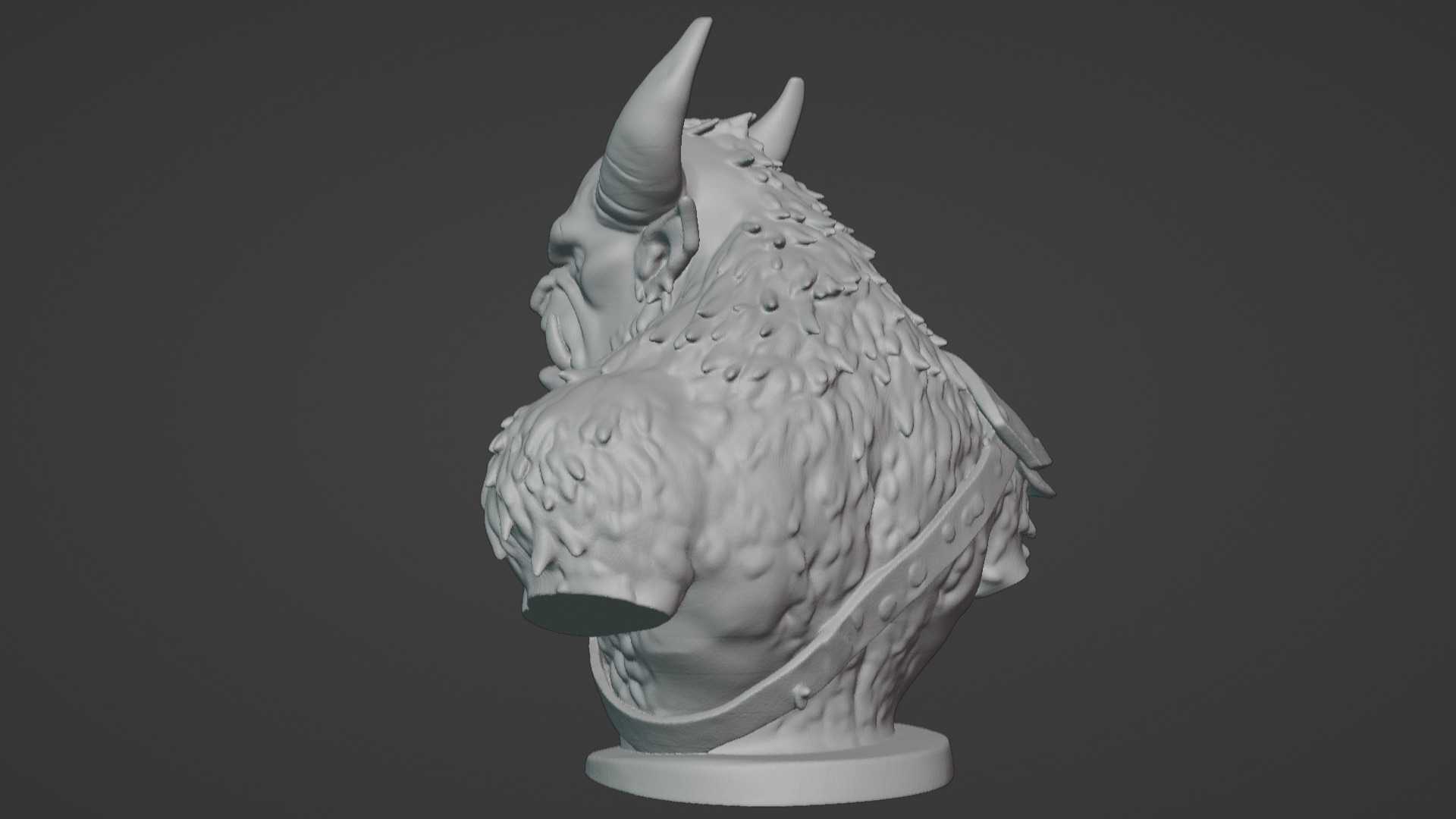 Feral Beastman Warlord Bust  3D print model_66