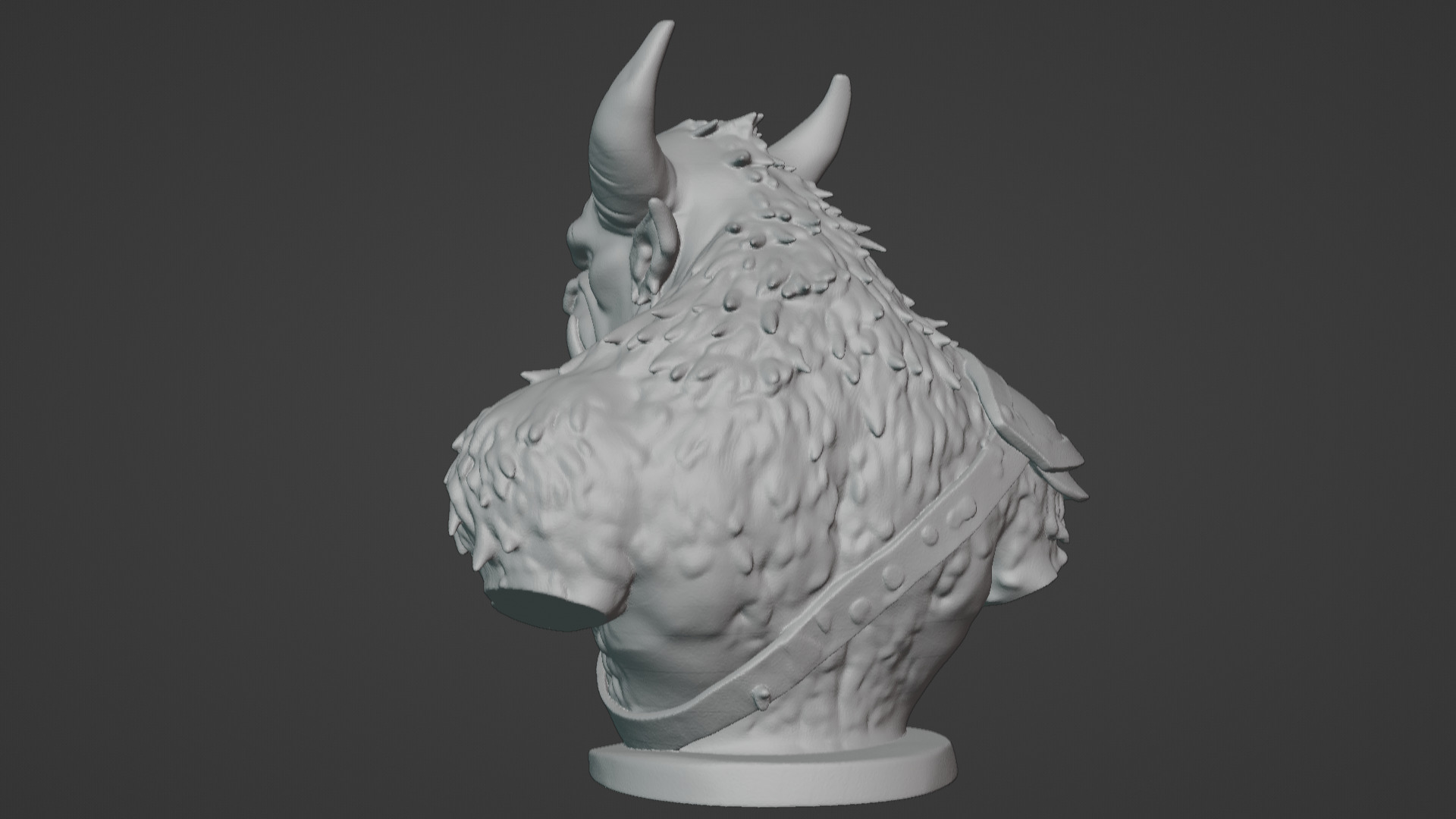Feral Beastman Warlord Bust  3D print model_57