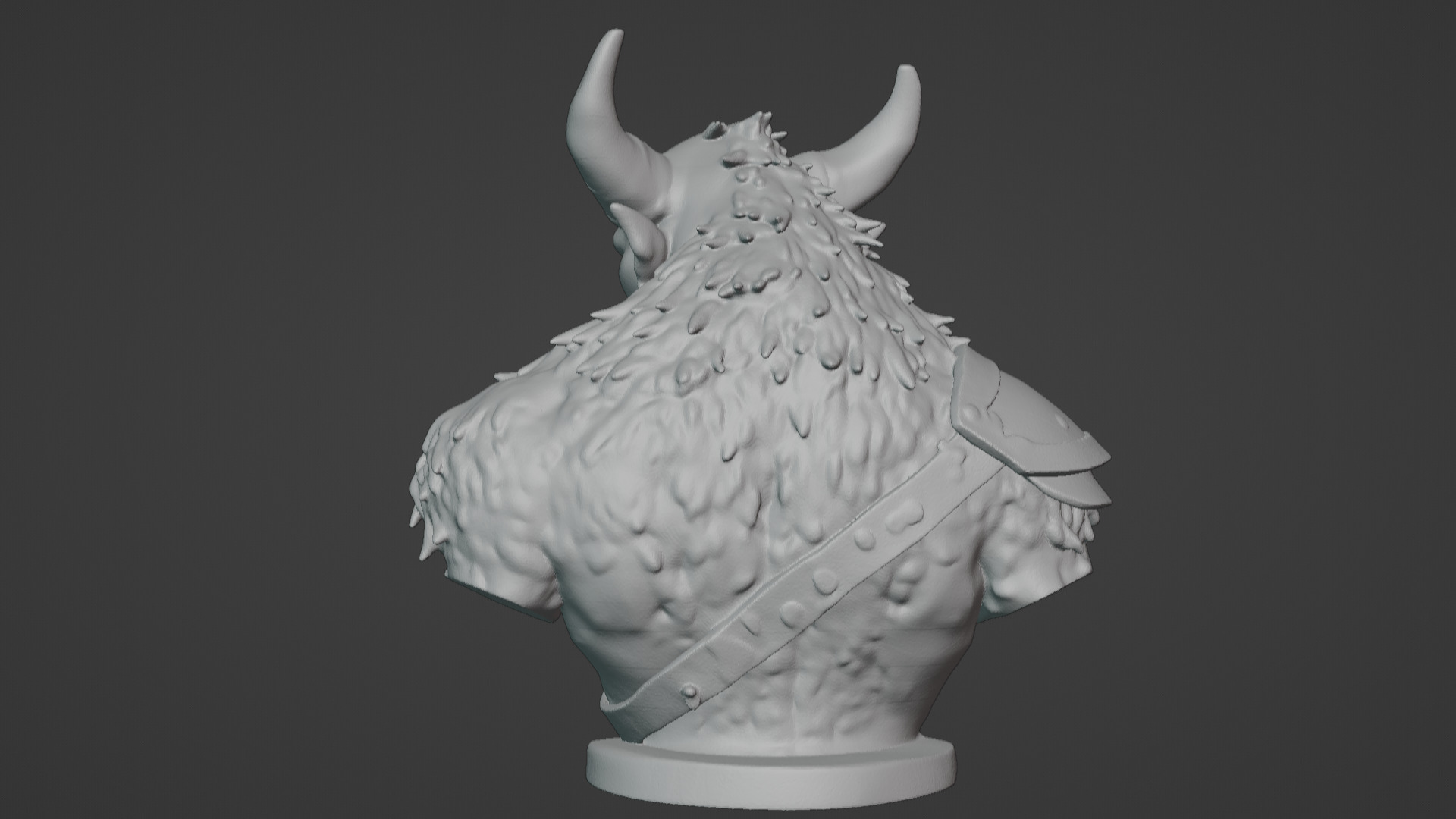 Feral Beastman Warlord Bust  3D print model_63
