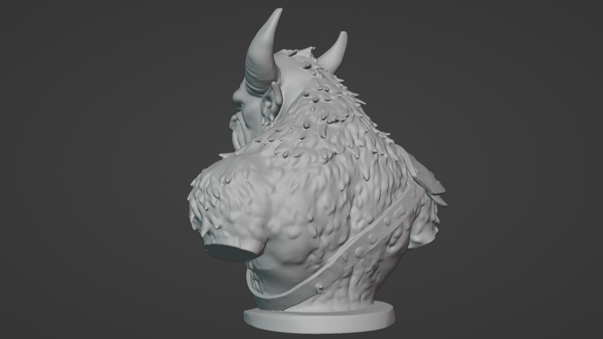 Feral Beastman Warlord Bust  3D print model_61