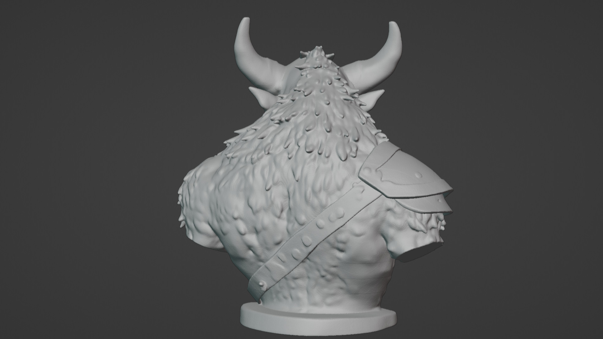 Feral Beastman Warlord Bust  3D print model_51