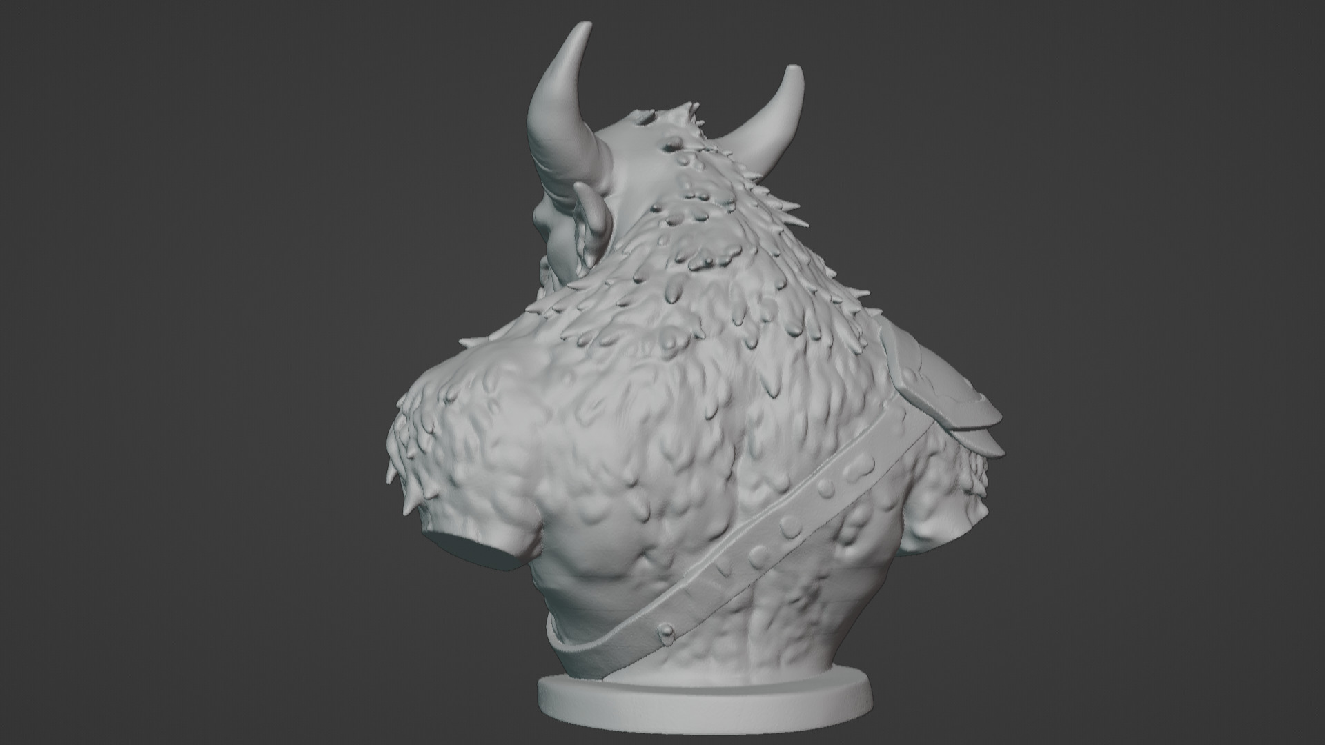 Feral Beastman Warlord Bust  3D print model_53