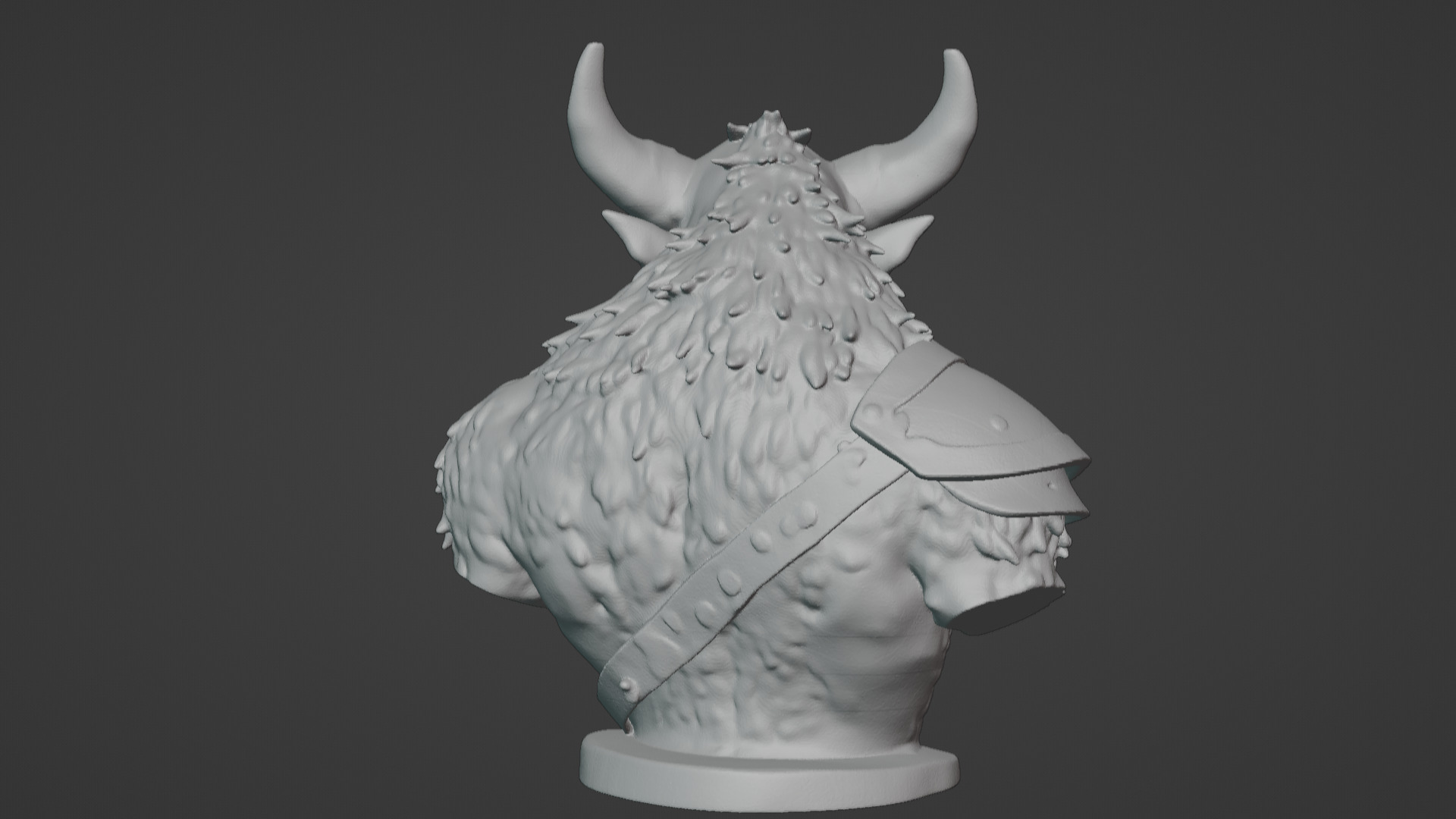 Feral Beastman Warlord Bust  3D print model_46