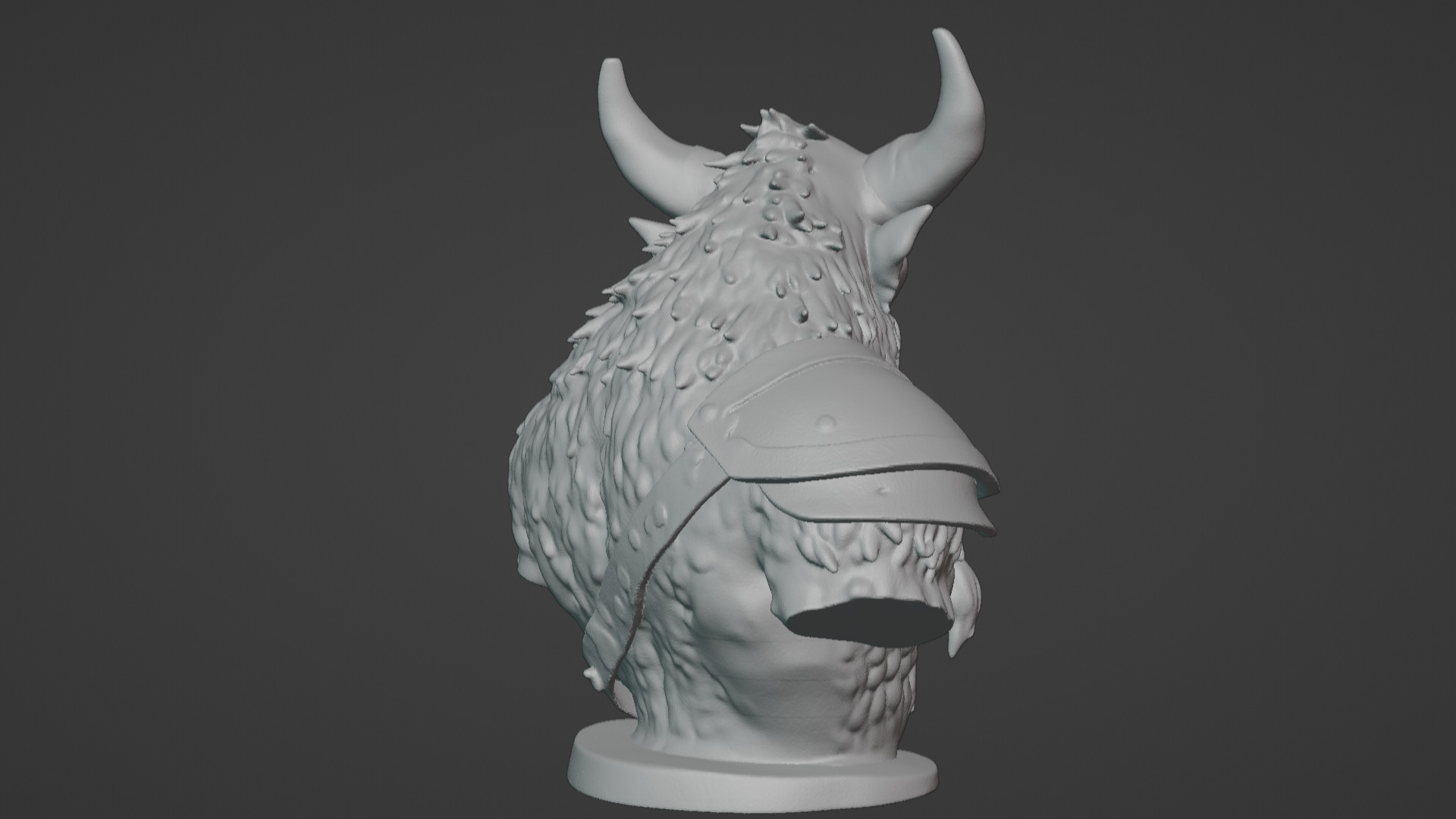 Feral Beastman Warlord Bust  3D print model_37