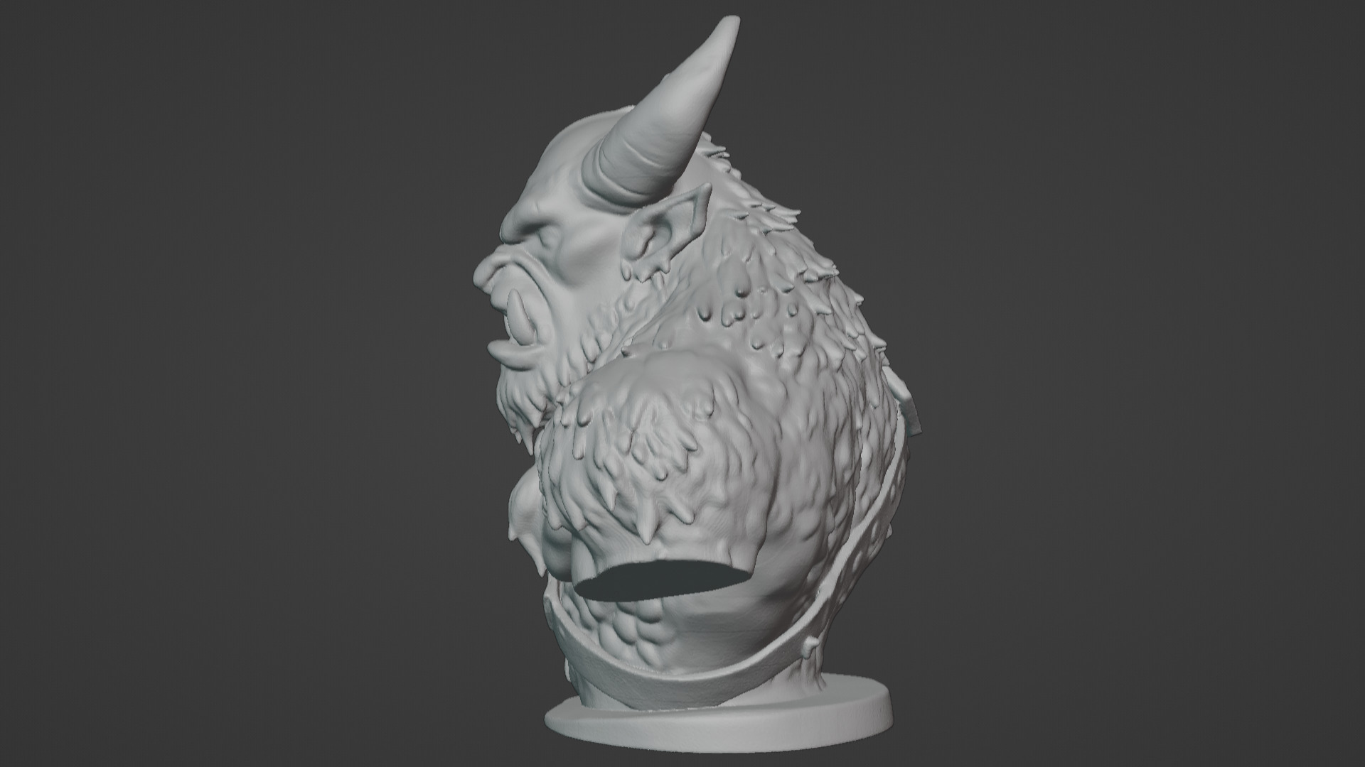 Feral Beastman Warlord Bust  3D print model_71