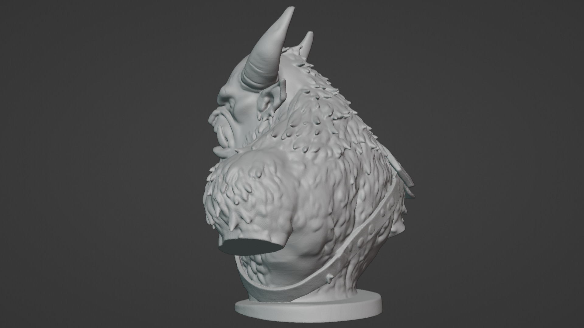 Feral Beastman Warlord Bust  3D print model_68
