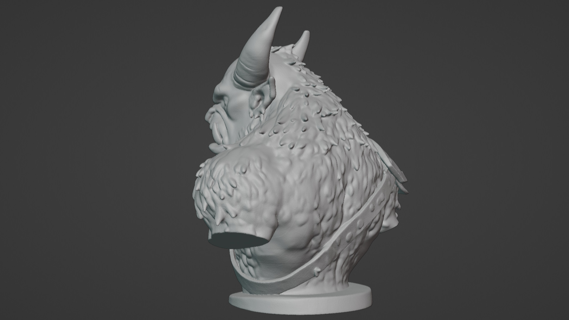 Feral Beastman Warlord Bust  3D print model_62