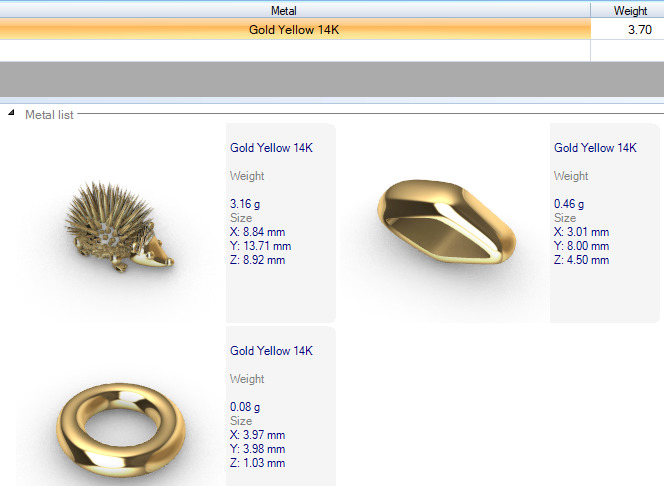 Porcupine Pendant Necklace Charm Bracelet Jewelry 3D print model_25