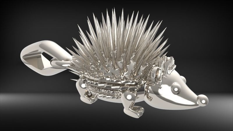 Porcupine Pendant Necklace Charm Bracelet Jewelry 3D print model_5