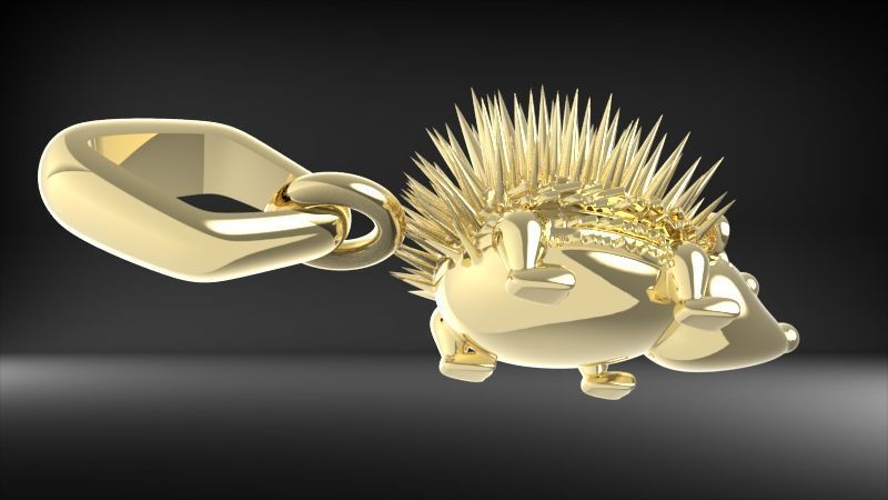 Porcupine Pendant Necklace Charm Bracelet Jewelry 3D print model_16