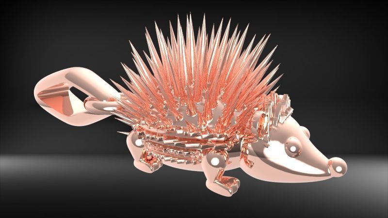 Porcupine Pendant Necklace Charm Bracelet Jewelry 3D print model_2