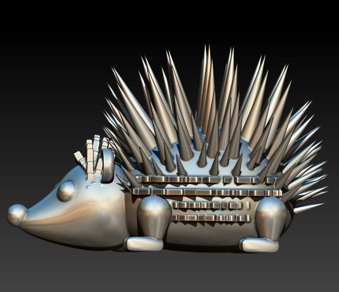 Porcupine Pendant Necklace Charm Bracelet Jewelry 3D print model_17