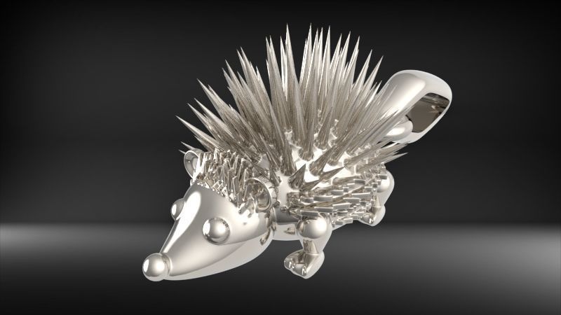 Porcupine Pendant Necklace Charm Bracelet Jewelry 3D print model_14