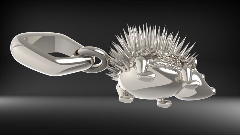 Porcupine Pendant Necklace Charm Bracelet Jewelry 3D print model_21