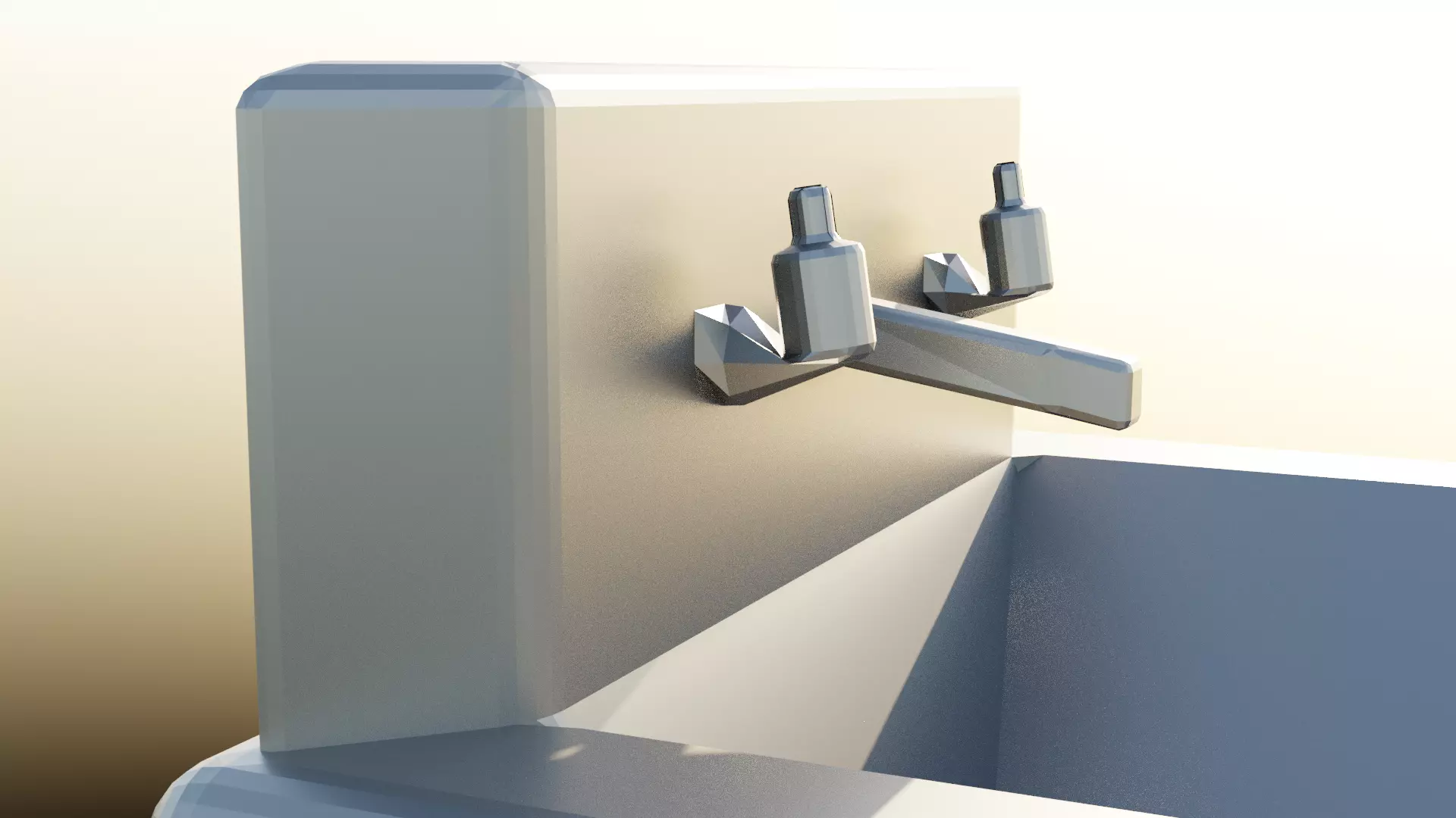 Low Poly Vault Sink Fallout Game Ready Low-poly 3D model_0