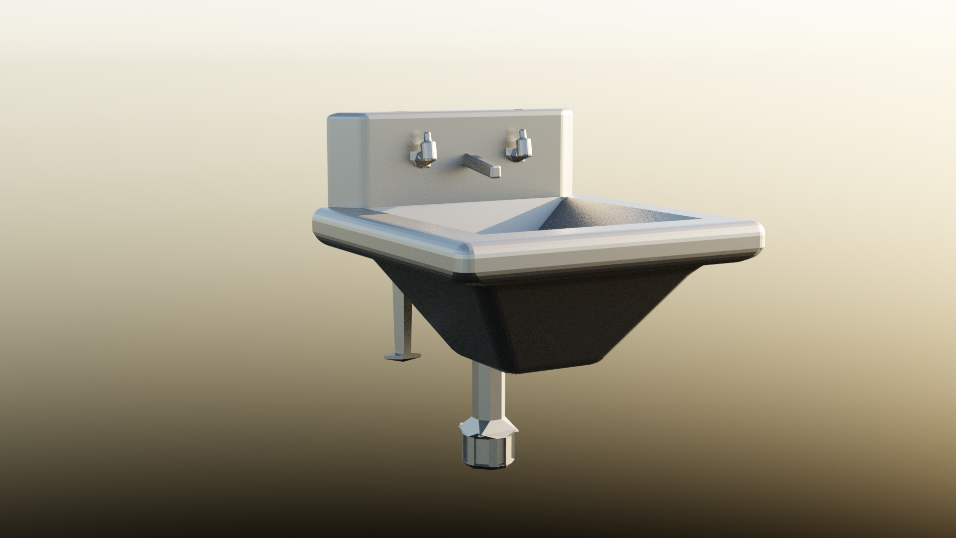 Low Poly Vault Sink Fallout Game Ready Low-poly 3D model_2