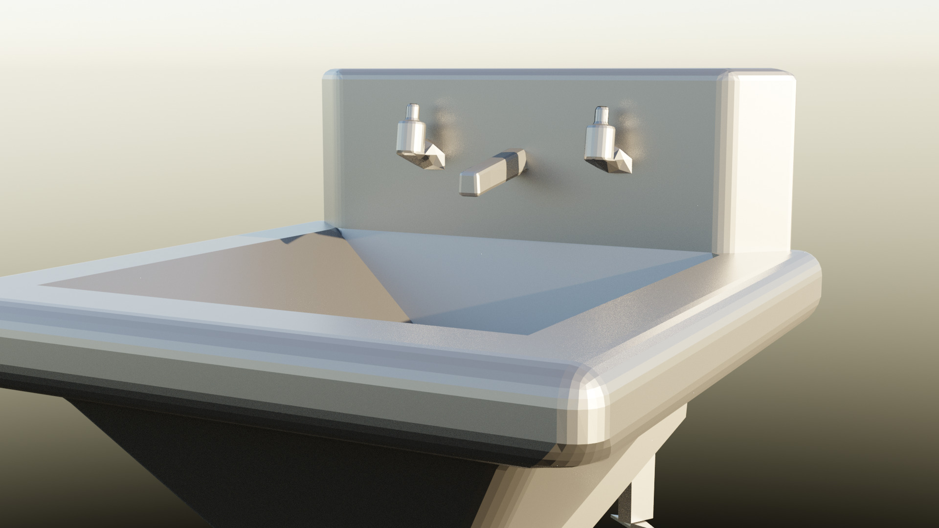 Low Poly Vault Sink Fallout Game Ready Low-poly 3D model_4