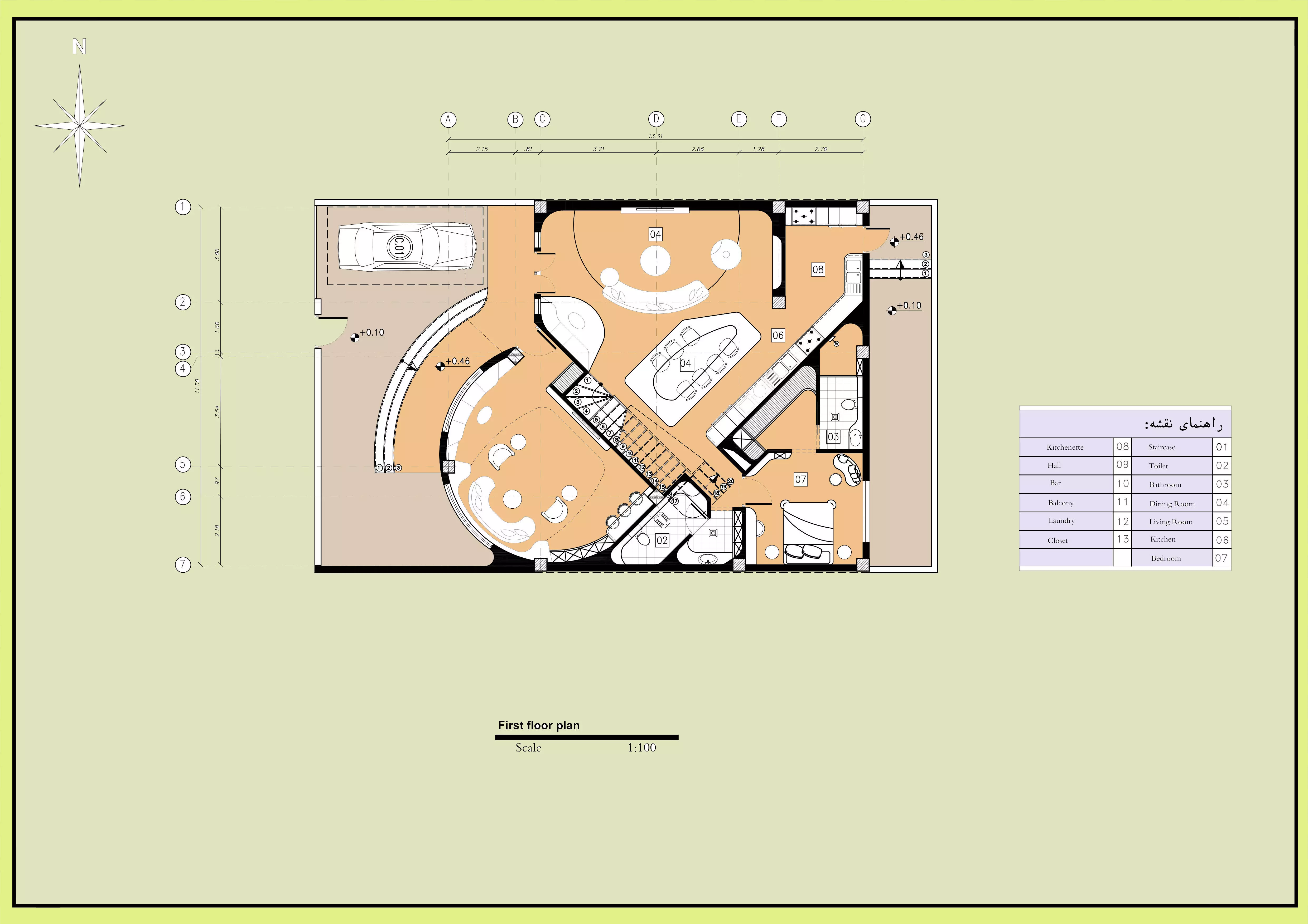 Modern Duplex Villa Architectural Plan 3D model
