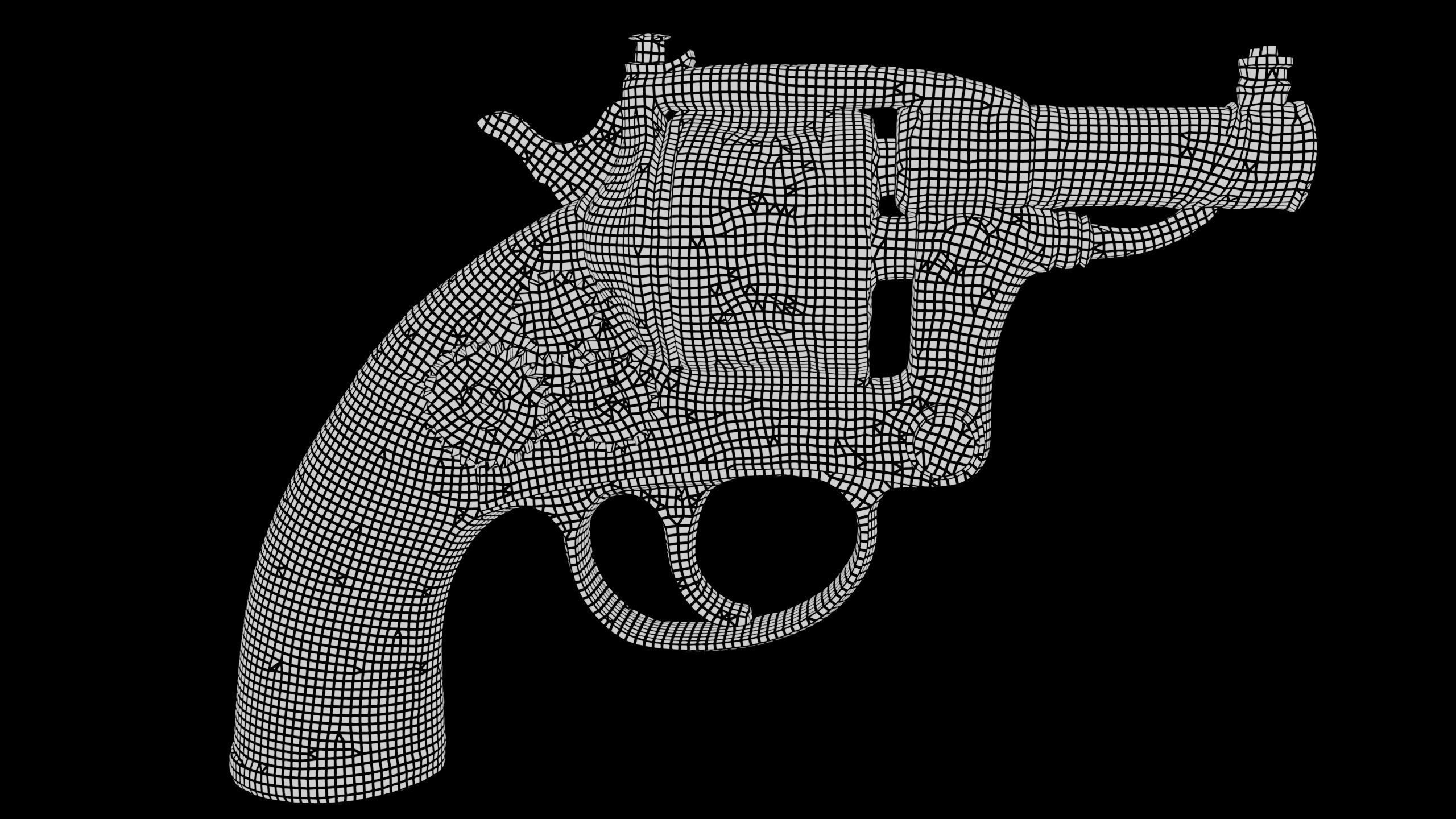 Steampunk Revolver 3D Model Game-Ready PBR High Detail Stylized Low-poly 3D model_4