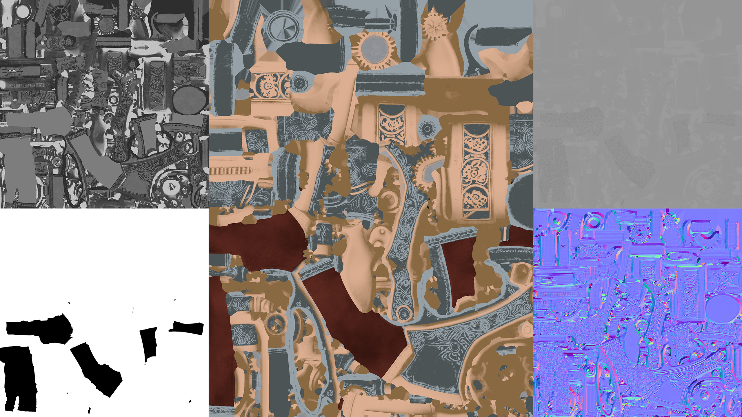 Steampunk Revolver 3D Model Game-Ready PBR High Detail Stylized Low-poly 3D model_7