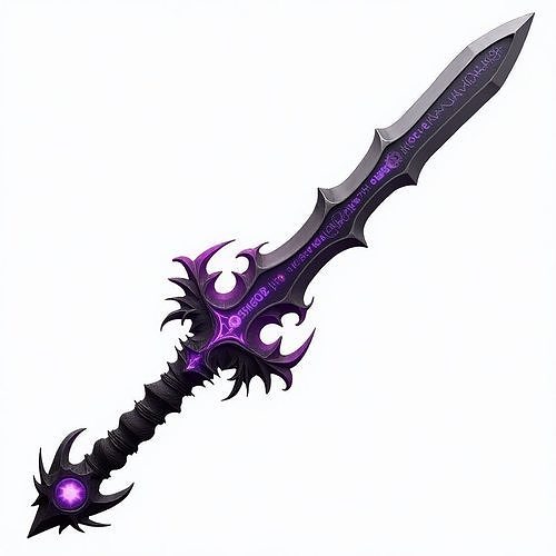 Dark Purple Runeblade of Shadows 3D Model Low-poly 3D model