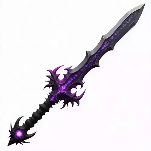 Dark Purple Runeblade of Shadows 3D Model Low-poly 3D model