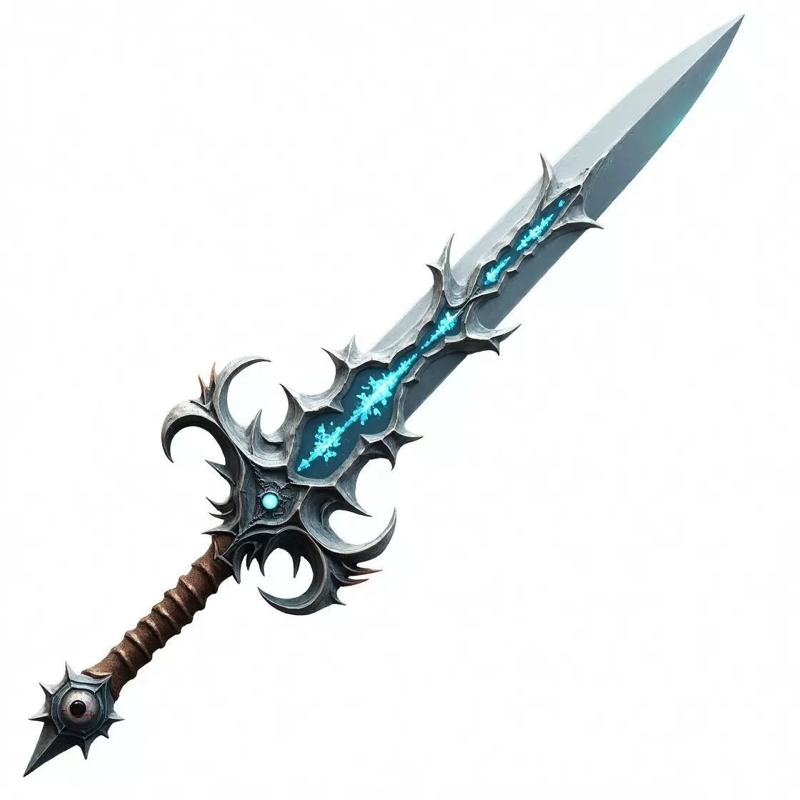 Blue Ice Frostbane Sword 3D Model Low-poly 3D model_0