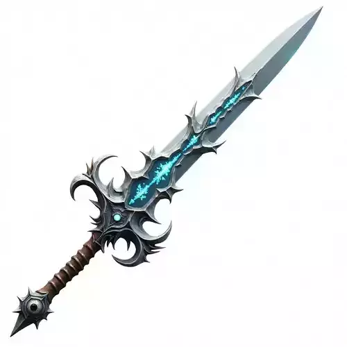 Blue Ice Frostbane Sword 3D Model