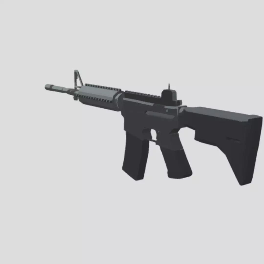 m416 low poly Free 3D model_0