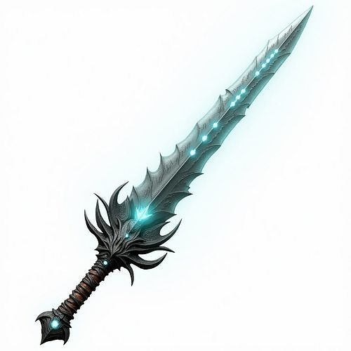 Blue Ice Ancient Elven Blade 3D Model Low-poly 3D model