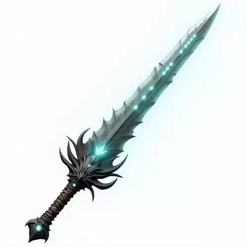 Blue Ice Ancient Elven Blade 3D Model Low-poly 3D model