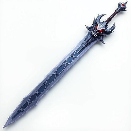 Sharp Steel Demon Eye Longsword 3D Model Low-poly 3D model