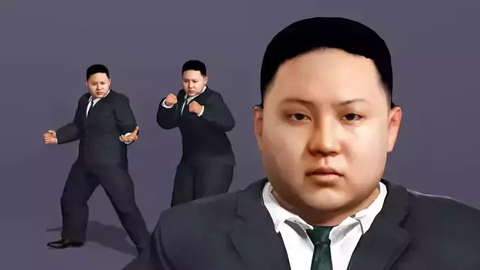  Realistic Asian Male Character Kim Jong-un Fat man North Korea