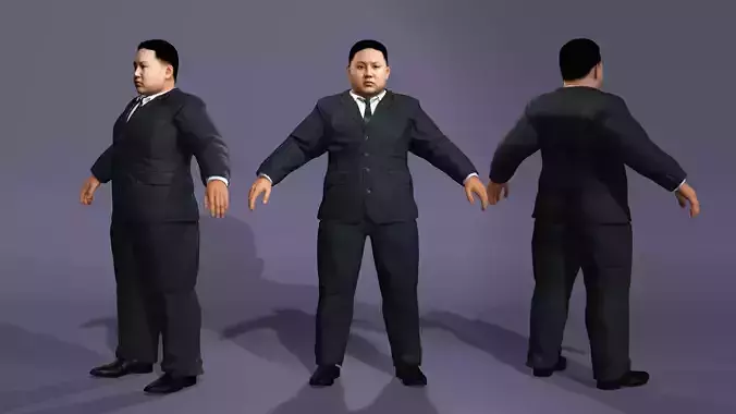  Realistic Asian Male Character Kim Jong-un 3D Mode