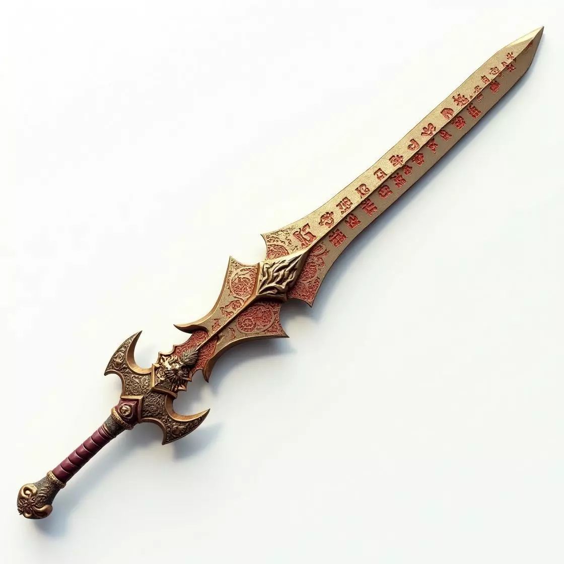 Imperial Gold Celestial Blade Ancient Mythical Sword 3D Model Low-poly 3D model