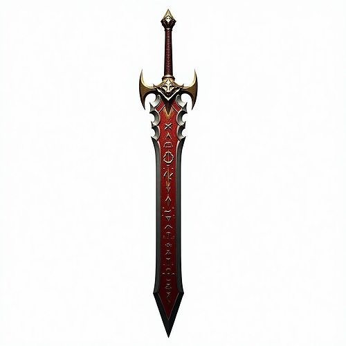 Golden Blood rune Sovereign Epic Fantasy Blade 3D Model Low-poly 3D model