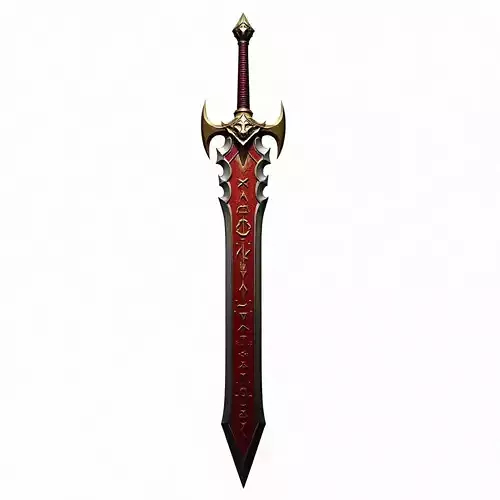 Golden Blood rune Sovereign Epic Fantasy Blade 3D Model Low-poly 3D model