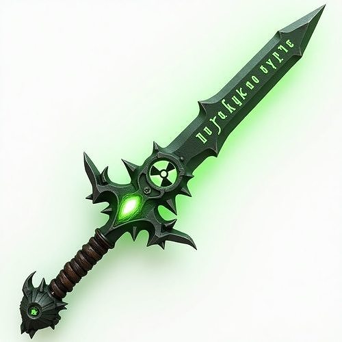 Green Toxic Sword Radioactive Apocalypse Blade 3D Model Low-poly 3D model