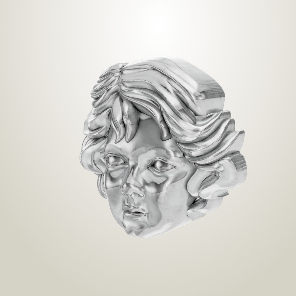 angel face head 3D print model_2