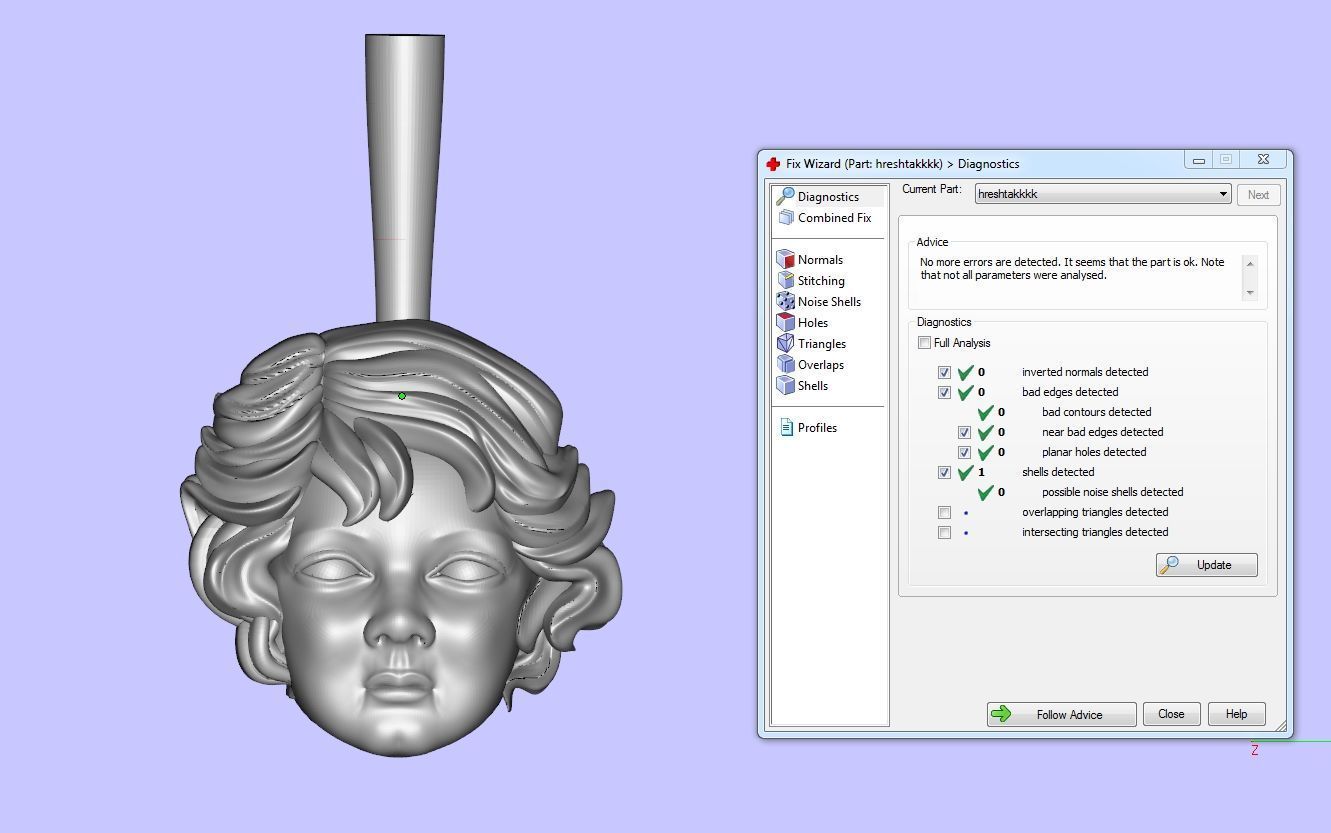 angel face head 3D print model_5
