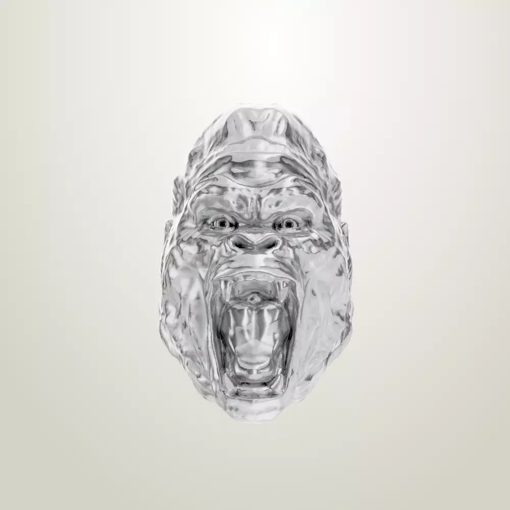 king kong godzilla gorilla 3D head sculpting 3D print model