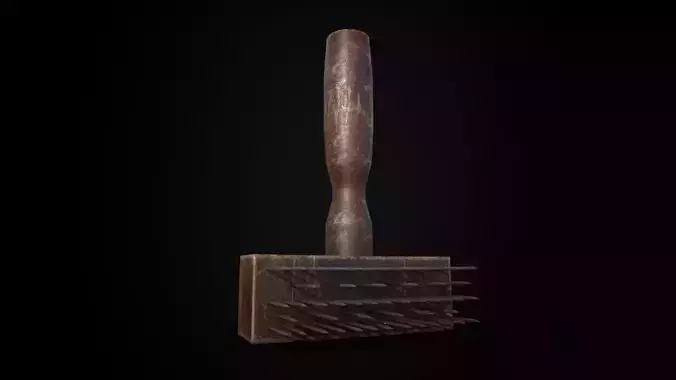 Old Wool Comb - Game Ready PBR Low-poly 3D model Low-poly 3D model