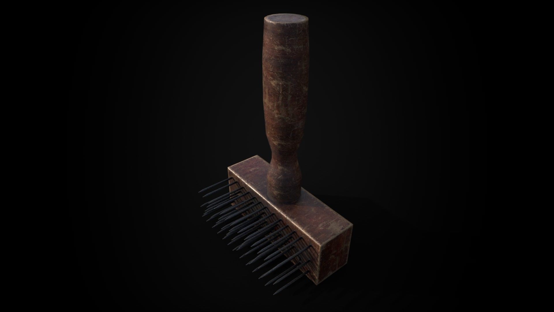 Old Wool Comb - Game Ready PBR Low-poly 3D model Low-poly 3D model_1