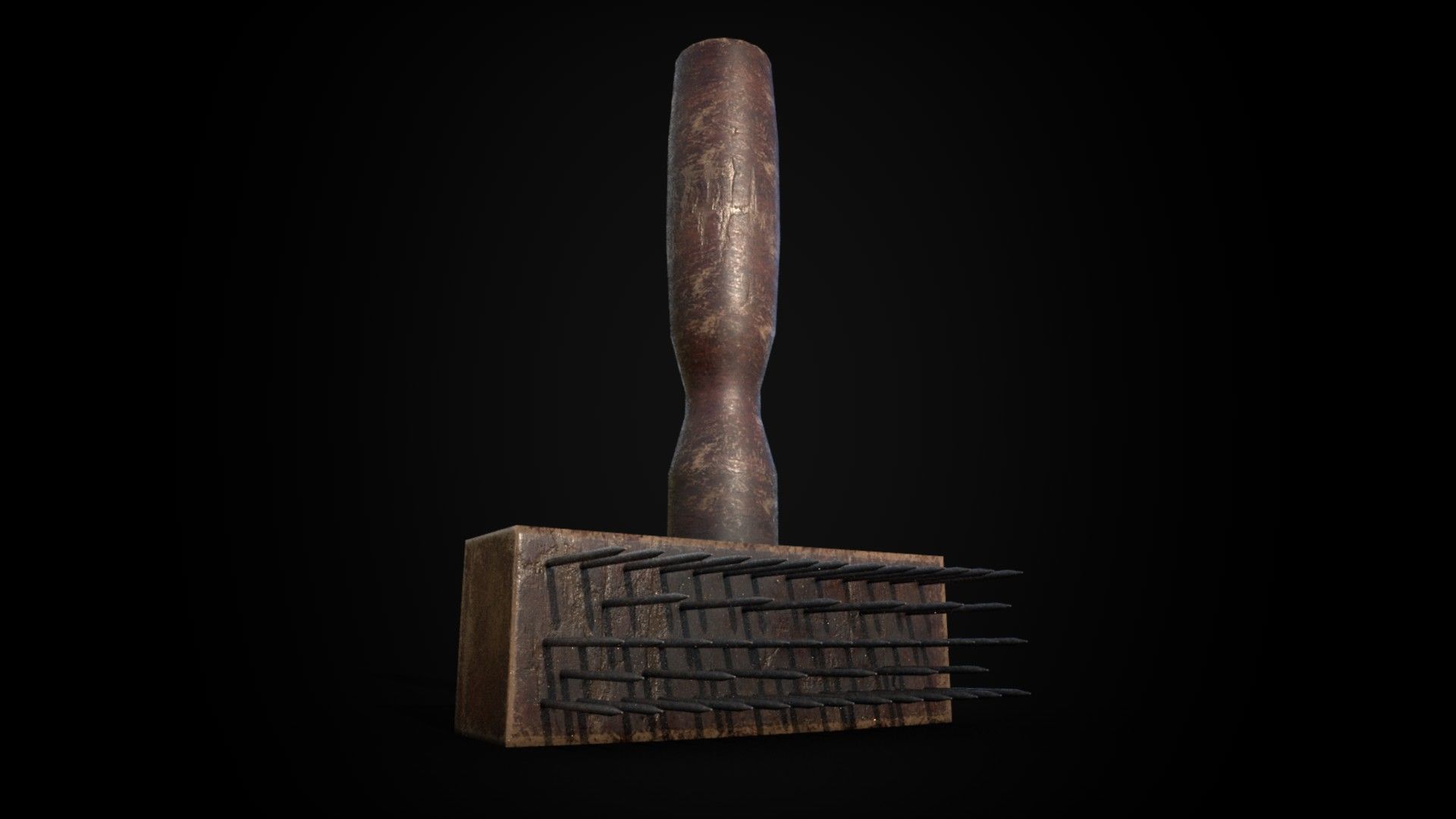 Old Wool Comb - Game Ready PBR Low-poly 3D model Low-poly 3D model_4