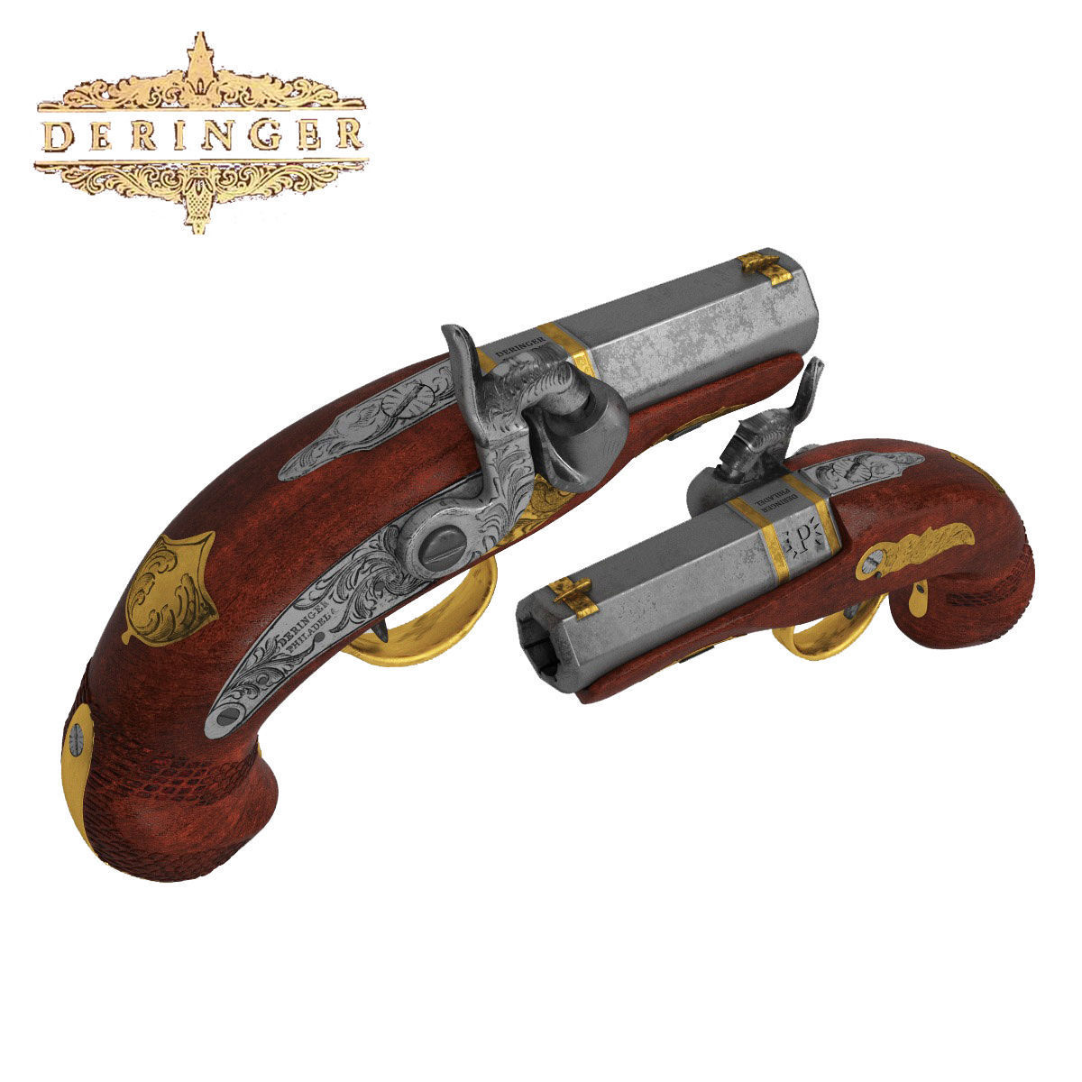 Weapon set of Philadelphia Deringer 3D model_6