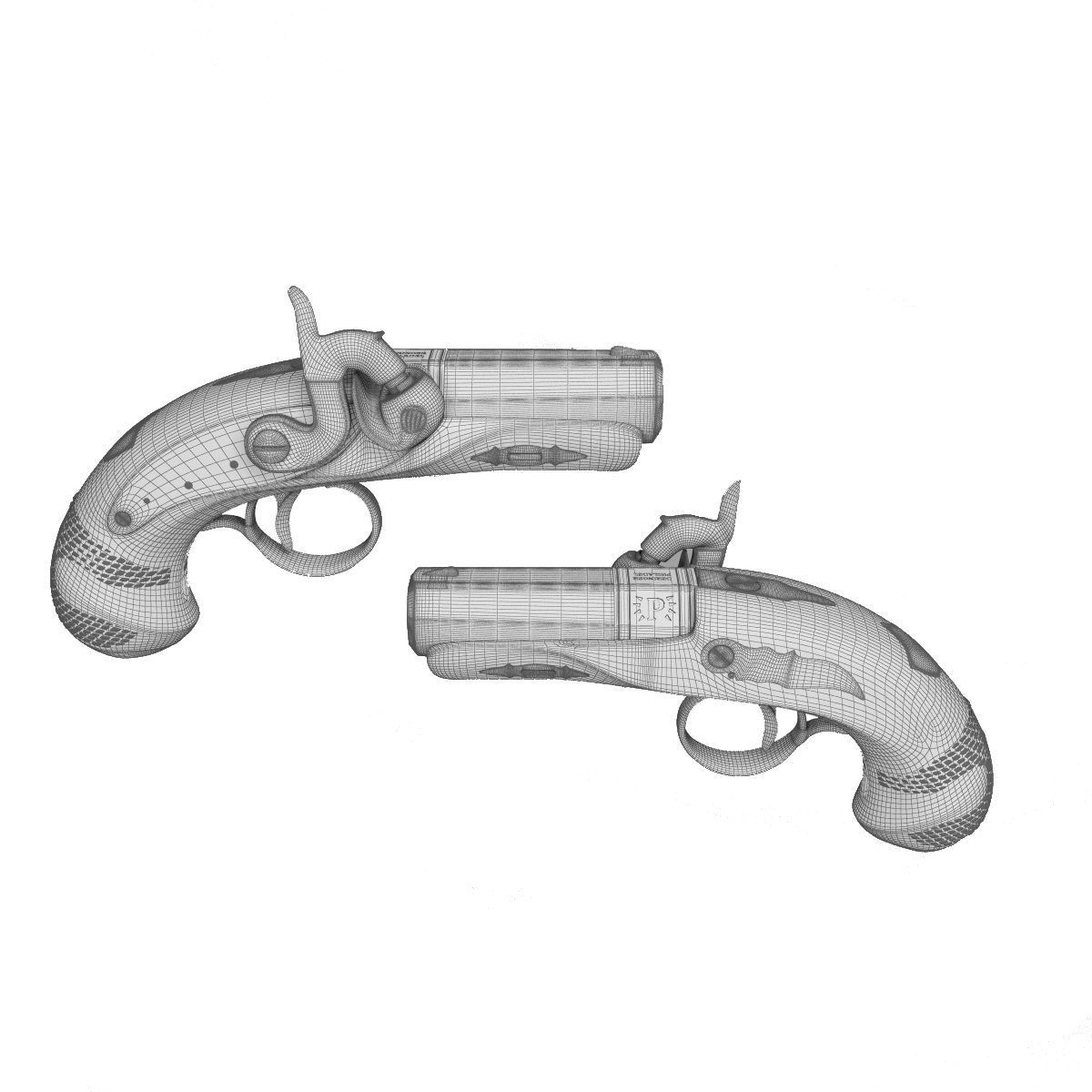 Weapon set of Philadelphia Deringer 3D model_5