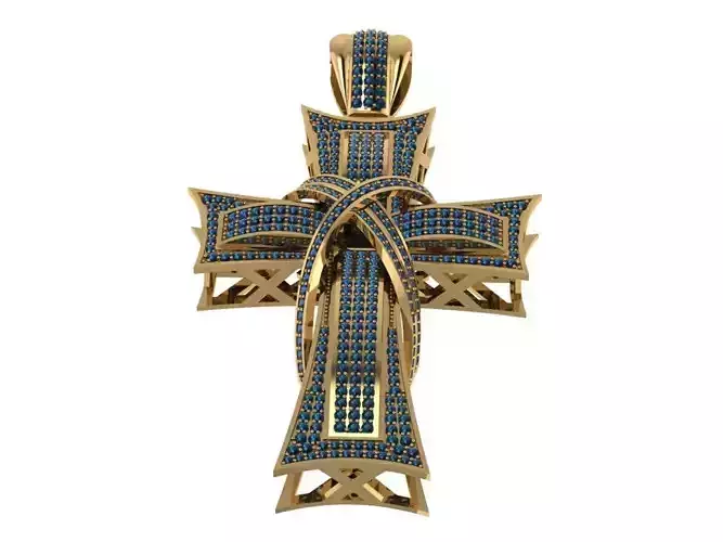 3 CROSS STL WITH STONES